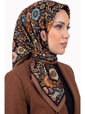 Hadiora Kadın Açık Kahve Vintage Çiçek Desenli Dikişli Yazma