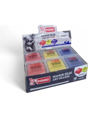 Şahin Kırtasiye Mikro St. Hs-20 Renkli Hamur Silgi 18'li