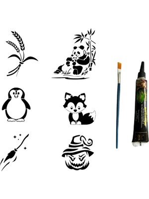 Mey İthalat Anne Yavru Panda Hint Kınasıyla Geçici Dövme Yapma Kiti