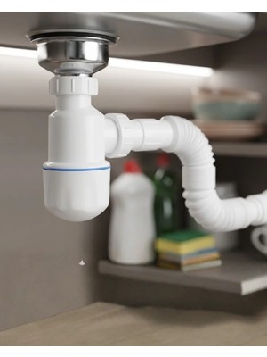 Meks Lavabo Sifon Seti Esnek Borulu Koku Engelleyici Sızdırmaz ve Kolay Montajlı