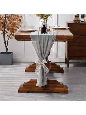 Aputue Masa Örtüsü, 72CM x 304CM Açık Gri Düğün Masa Örtüsü, Şifon Kumaş, Rustik Şeffaf Masa Dekoru, Romantik Nişan, Bebek Partisi ve Doğum Günü Masaları Için