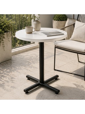 Vilinze Payas Metal Ayak Mutfak Bahçe Balkon Bistro ve Cafe Masası 70X70 cm