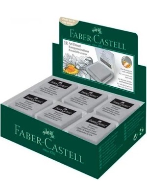 Faber Castell Plastik Kutulu Gri Hamur Silgi 18'li Paket