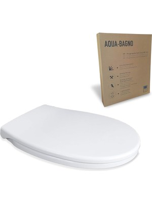Aqua Bagno, Neo Klozet Kapağı, Beyaz, Yavaş Kapanan, Pp