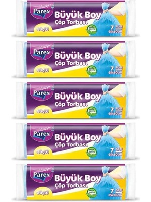 Parex Güçlü Çöp Torbası Büyük Boy 5'li Paket