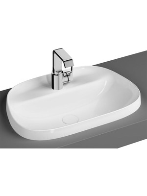 Vitra Frame 5696B403-0041 Tezgah Üstü Tv Lavabo, Armatür Bantlı, Vitra Clean, 57 Cm, Beyaz
