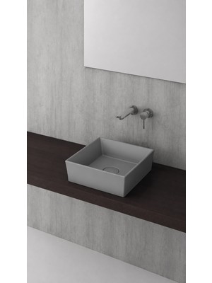 Bocchı VESSEL KARE LAVABO 38X38 CM - MAT GRİ