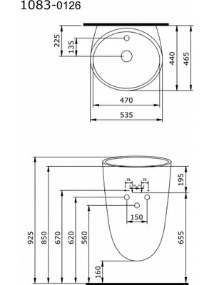 Bocchı VENEZIA ASMA MONOBLOK LAVABO - MAT BETON