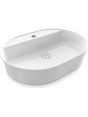 Bocchı Sottıle Slım  Batarya Banklı Oval Lavabo  60x45cm. Beyaz
