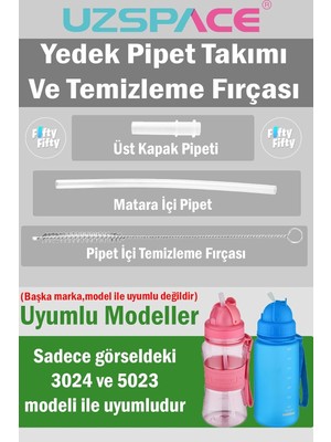 Uzspace Yedek Pipet Takımı ve Pipet Temizleme Fırçası 1 Set (3 Parça) -Kapak Hariçtir