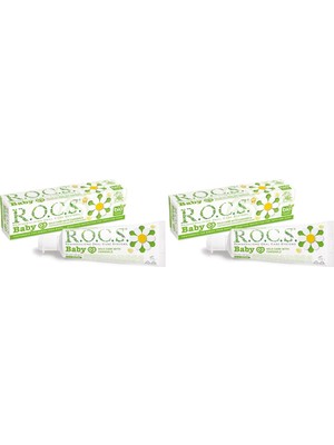 R.o.c.s. Baby 0-3 Yaş Papatya Özlü Florürsüz Bebek Diş Macunu (1 x 45 G) (2 Paketi)