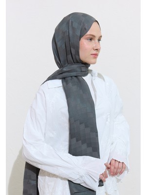 Fresh Scarfs Nori İpeksi Jakar Şal Füme