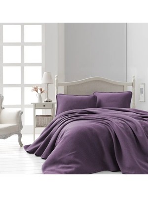 Şaheser Home Collection Jakarlı Yatak Örtüsü Seti Liv Mürdümm