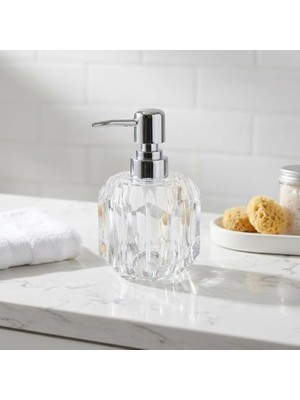 1 Adet Akrilik Sıvı Sabunluk (180 Ml) - 3 Farklı Renkli Kırılmaz Şeffaf Banyo ve Mutfak Düzenleyici Şık Losyon ve Sabun Pompası Organizer (Asorti)