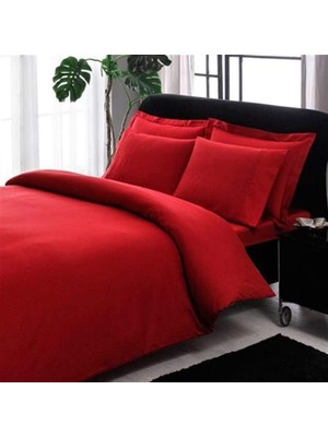 Taç Premium Basic Nevresim Takımı Stripe Kırmızı King Size Xl Battal Boy