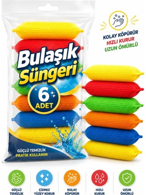 Nistabolje 6 Adet Petek Dokulu Bulaşık Süngeri Sihirli Pratik Sünger