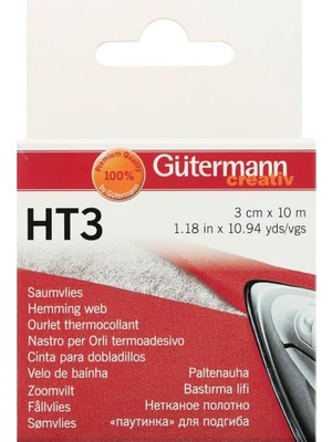 Gütermann Ht3 Polar Etek, 10 Metre Uzunluk x 3 cm Genişlik, Beyaz