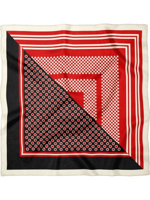 Sultan İpek Puantiye Desenli Fular/ Bandana 70X70CM
