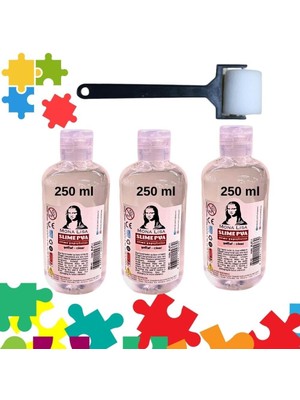 Südor 3 Adet x 250 ml Puzzle Yapıştırıcı + Dağıtıcı Sünger Rulo Fırça Hediye