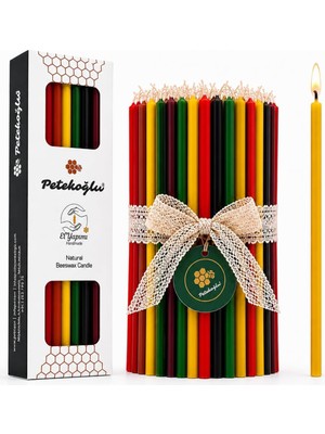 Adet 5 Renk Mum Dilek Mumu Doğal Petek Ince Uzun Parti Rituel Doğum Günü Mumu Beeswax Candle 5 R