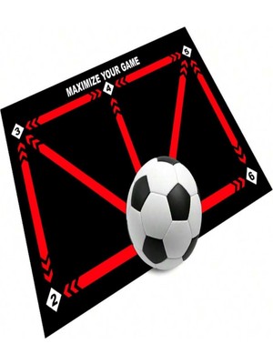 Carmine CARPET(3846) Futbol Eğitim Antrenman Kaymaz Taban Çocuk Oyun Halısı Kırmızı 60 x 90