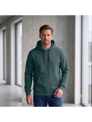 Cubbux Erkek Kışlık Kalın 3 Iplik Şardonlu Kapüşonlu Kanguru Cepli Sweat