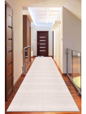 Viva Home Kaymaz Tabanlı Makinede Yıkanabilir Sade Kesme Rulo Yolluk AR579, Bej, 60 x 100