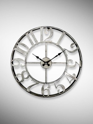 Rakamlı Metal 40 cm Duvar Saati Gri