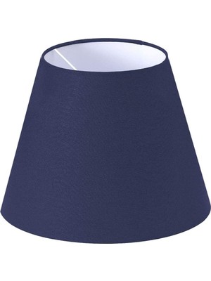 Lit Dizayn Abajur Başlık Lacivert Konik Şapka 25X15X20 cm Dekoratif Özel Yüksek Kalite Kumaş