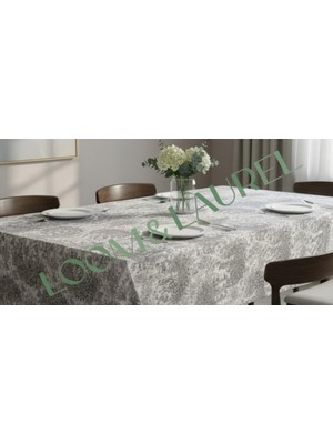 Jakarlı Dokuma Dikdörtgen Masa Örtüsü 160 x 240 cm | Gri Ağırlıklı
