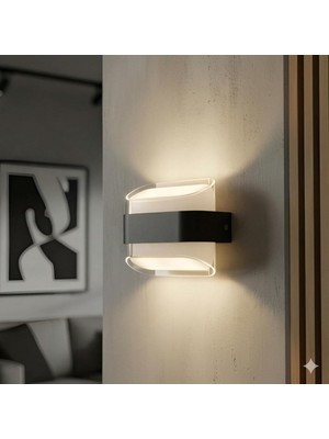 Dekoratif Aydınlatma 12W LED Aplik Cata Gozo Dış ve Iç Mekan Duvar Apliği - 3200K Günışığ