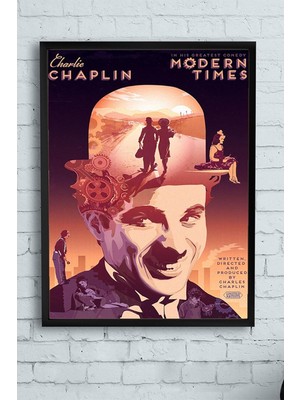 (PSTER10506) Modern Times Film Afişi Çerçeveli Tablo (30 x 40CM)