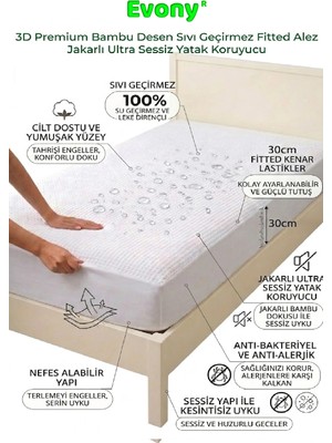 Evony Ultra Soft Sessi̇z 70X110 cm Sıvı Geçi̇rmez Fi̇tted Yatak Koruyucu Alez