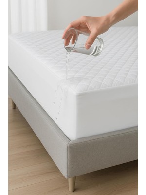 Yatak Alezi Pamuklu Kapitone Fitted Full Kenar Sıvı Geçirmez Yatak Koruyucu Beyaz (120 x 200)