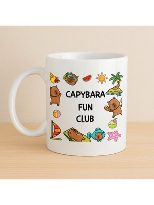 Ozka Concept Capybara Fun Club Yazılı Eğlenceli Tasarım Kupa Model 237 Sevimli Baskılı Seramik Kahve Kupası