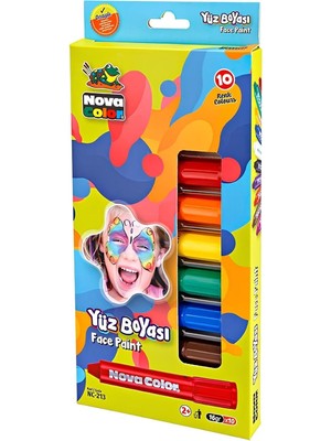 Nova Color Yüz Boyası Tüm Renkler (10 Kalem)