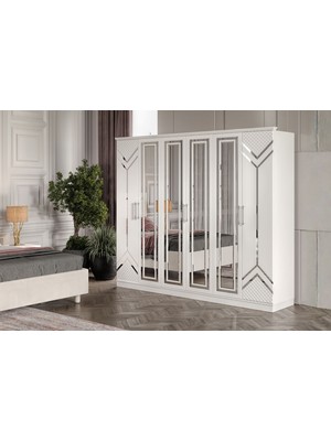 Doressa City White 6 Kapılı Gardırop