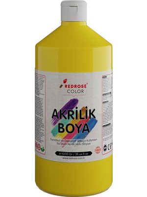 Red Rose Sarı Akrilik Boya 1000 gr