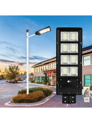 Gaman Cata Güneş Enerjili 576 LED Sokak Lambası Büyük Boy Solar Armatür 2600LM Beyaz 300W Kuma