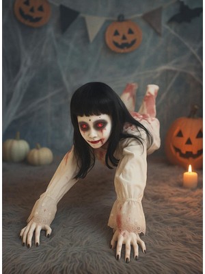 Cadılar Bayramı Sürünen Ölü Gelin Hareketli Halloween Parti Dekoru