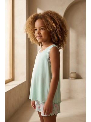 Katia & Bony Fun Giraffe Kız Çocuk Dantelli Üst Yeşil