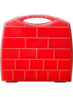 Mey İthalat Kyrotech 20 Bölmeli Organizer, Küçük Parçalar Saklama Kutusu, Şeffaf Plastik Alet Düzenleyici Saklama Kutusu Vidalar, Cıvatalar, Çiviler, Boncuk Için Avandanlık Kırmızı
