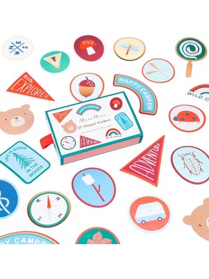 Mey İthalat Meri Meri - Kamp Die-Cut Stickers - 25 Adet