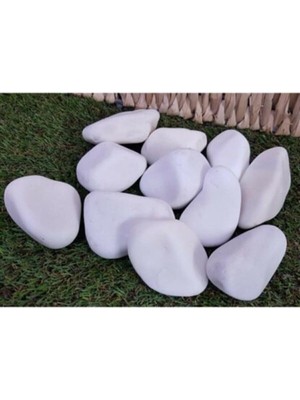 Ekodoğa Dolomit Taş Beyaz 25 kg 6-10 cm Dere Taşı Çakıl Bahçe Süs Dolamit Dekoratif Loche x