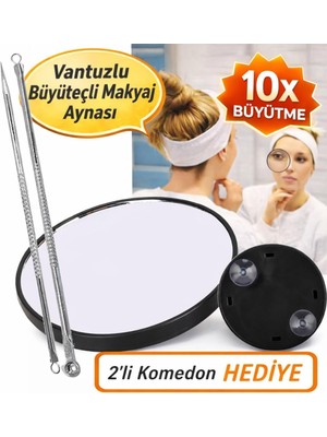 Neler Geldi Neler 2 Li Komeden Siyah Nokta Temizleme ve Büyüteçli Ayna Makyaj Aynası Vantuzlu B�