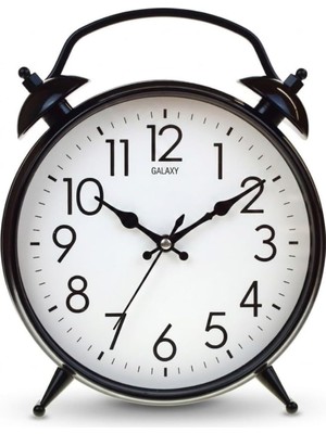 Modern Siyah Metal Duvar Saati, 30 cm Büyük Boy, Sessiz Mekanizmalı, Dekoratif, Salon, Ev ve Ofis
