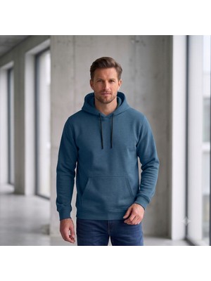 Cubbux Erkek Kışlık Kalın 3 Iplik Şardonlu Kapüşonlu Kanguru Cepli Sweat