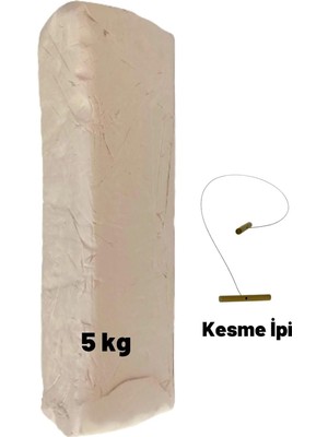 Dsh Doğal Seramik Hamuru Beyaz Seramik Hamuru, Doğal Kil Çamuru, Oyun Hamuru, 5 Kg, Çamur Kesme