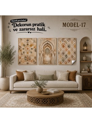 Akıllı Kağıt Statik Tutunma Özellikli Tablo - Poster Çini (Model- 17)