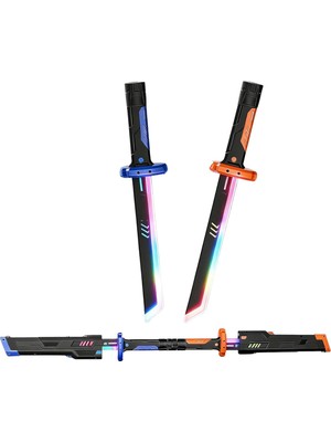 Giffy/oyuncak +14 Yaş 2'li Set Kıvılcım Efektli Rgb 44 cm Kılıç Şarjlı Ses Efektli 8 Farkl�